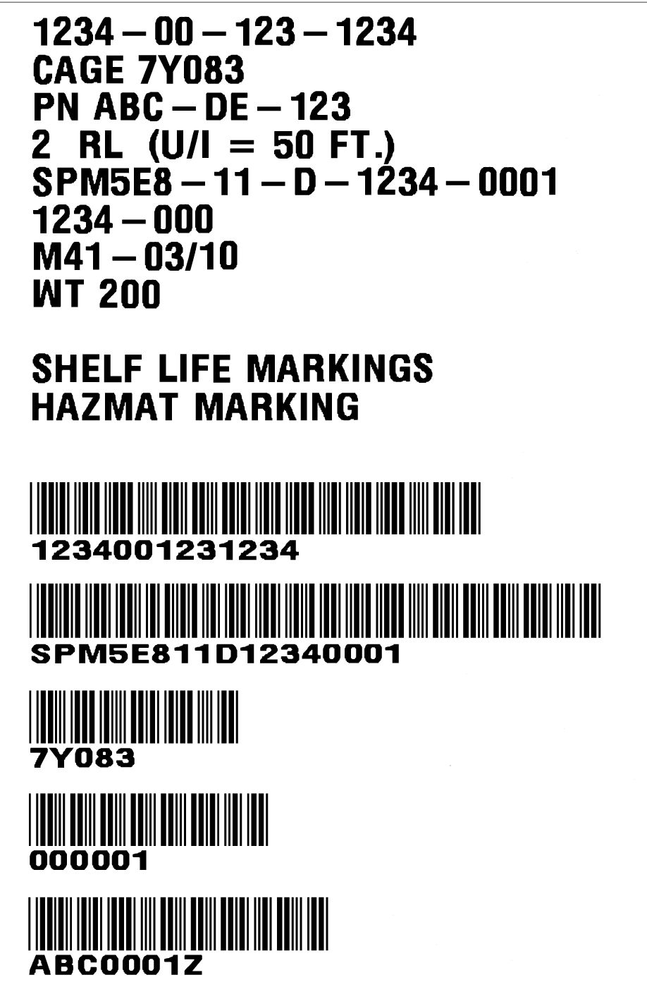 External Carton Label